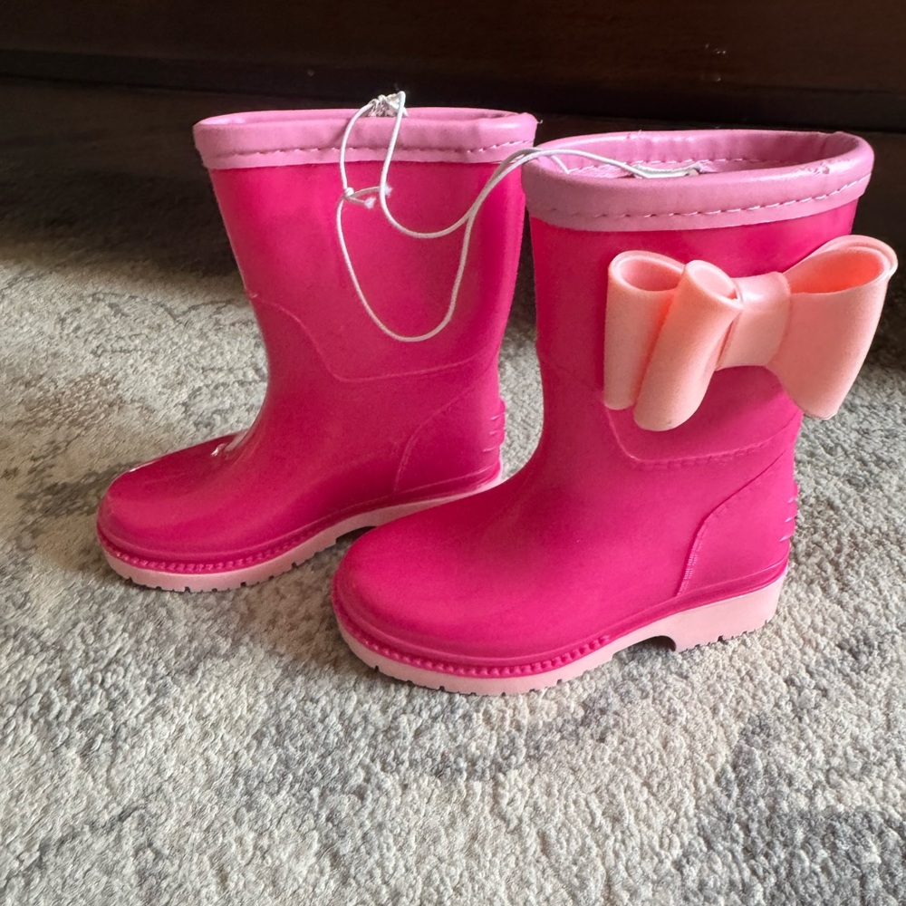 Pink Rain Boots with Bow
